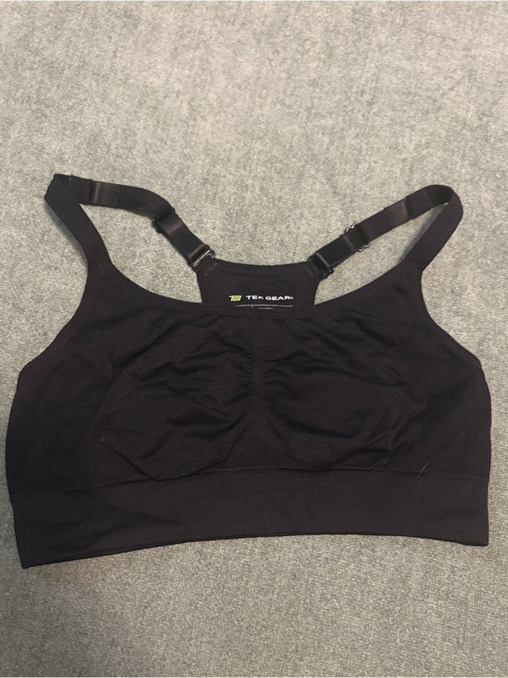 tek gear Black Seamless Support Sports Bra with Adjustable Straps